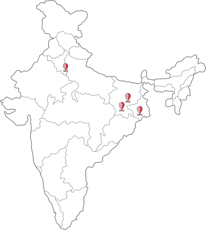 Map of India showing Advitya Healthcares facilities and alliance centres