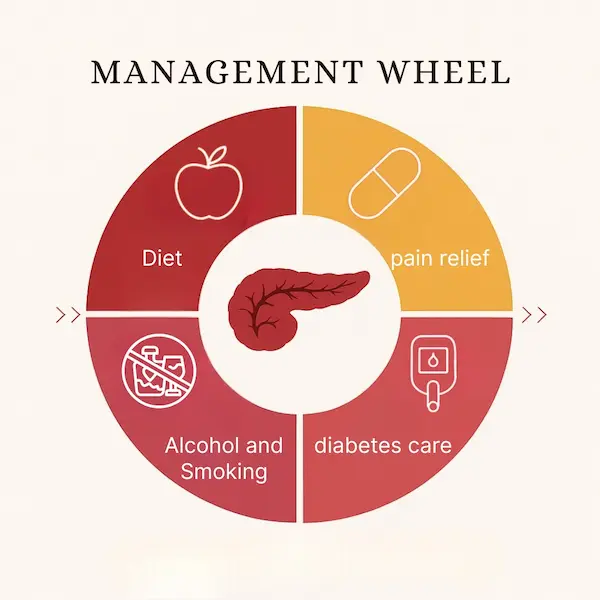 Management wheel — enzymes, diet, pain relief, diabetes care Advitya healthcare
