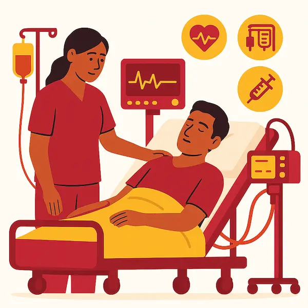 : ICU care illustration
