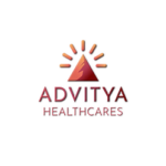 Advitya Healthcares Logo with blurred background