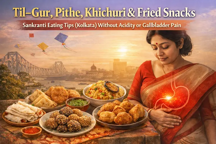 Til–Gur, Pithe, Khichuri & Fried Snacks: Sankranti Eating Tips (Kolkata) Without Acidity or Gallbladder Pain