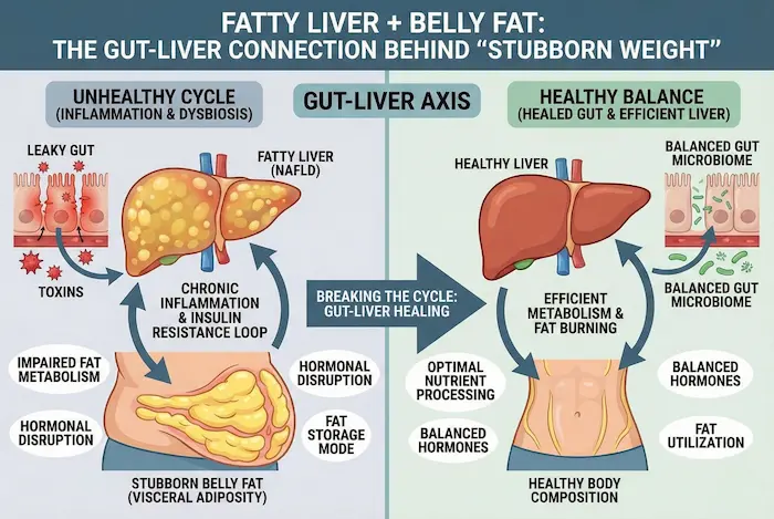 Fatty Liver + Belly Fat: The Gut–Liver Connection Behind “Stubborn Weight