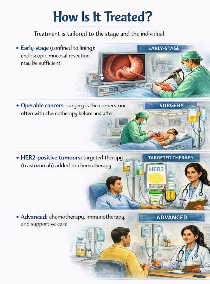 how is stomach cancer treated at advitya healthcares 