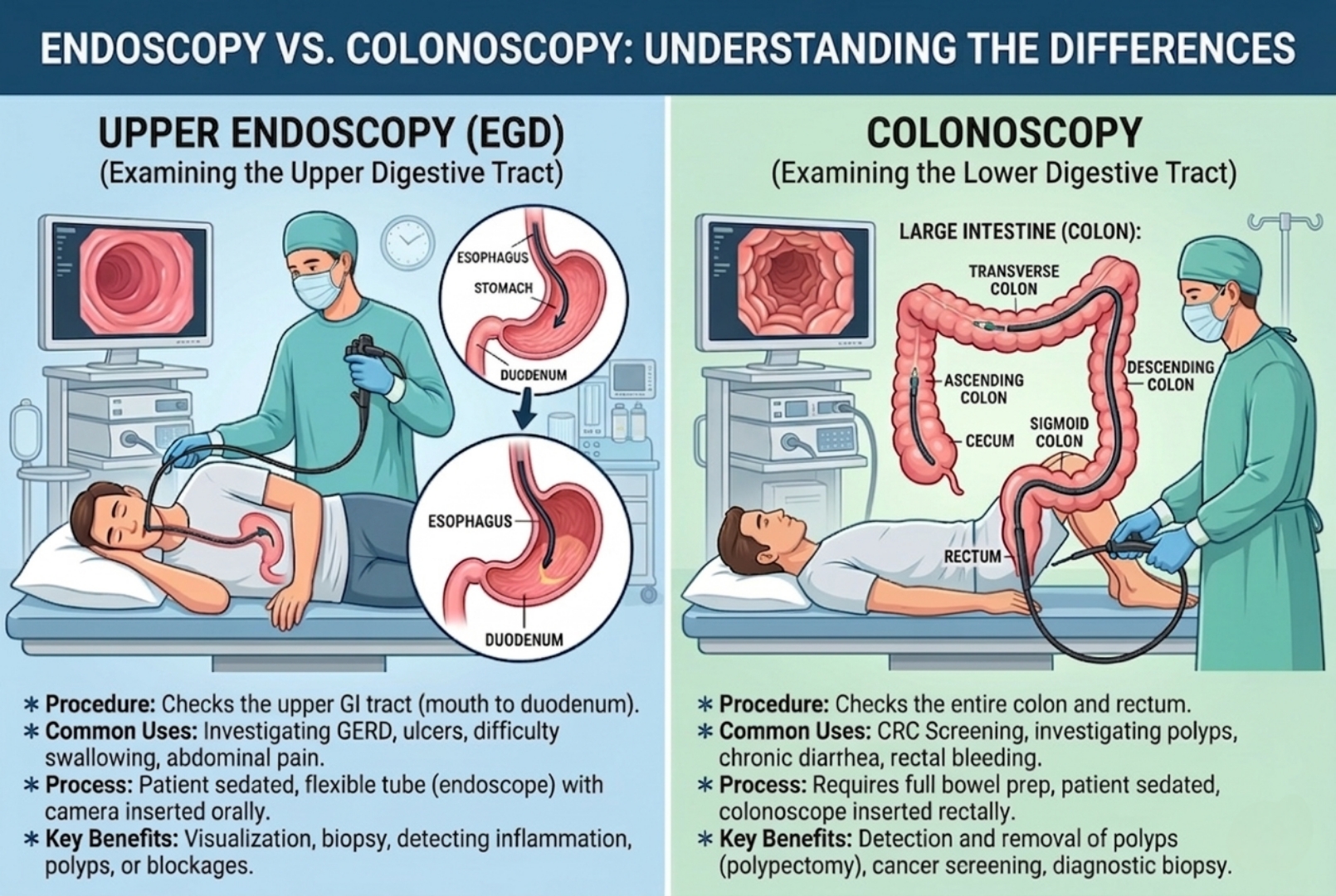 Endoscopy vs Colonoscopy – What Test Do You Actually Need? (Complete Guide)            